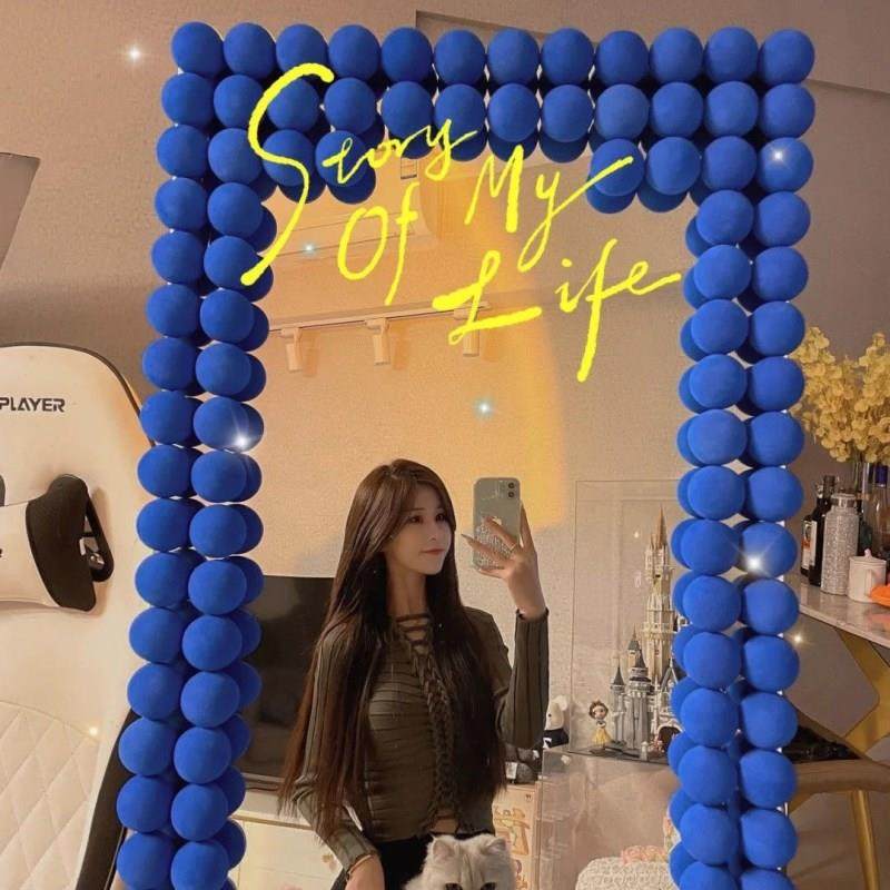 Diy mirror is wind mirror transformation diy material mirror decoration frame decoration bezel network red transformation foam ball