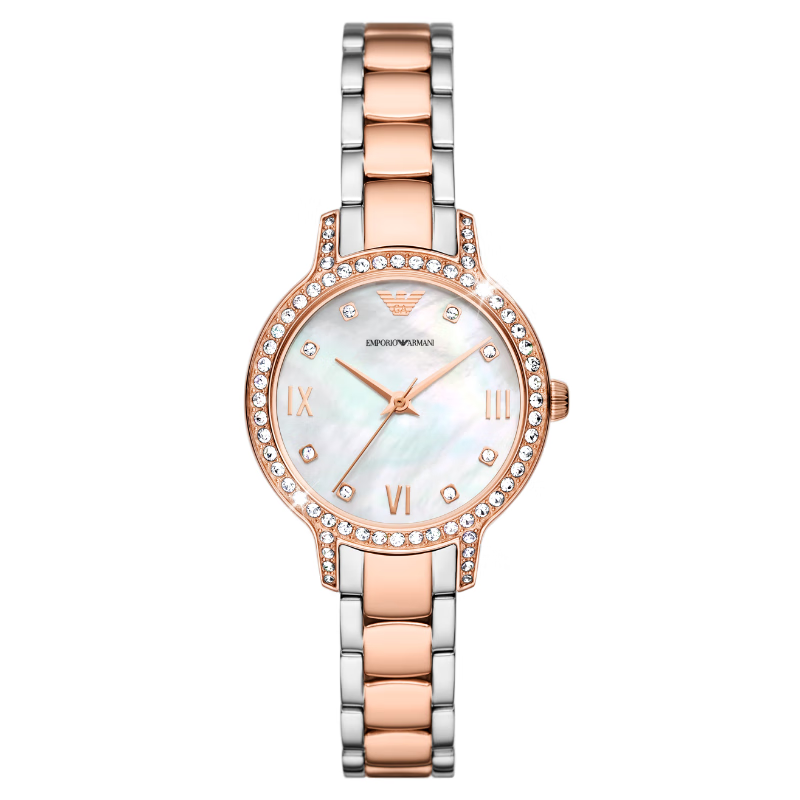 【全国联保 顺丰包邮】Armani阿玛尼手表女满天星时尚气质白月光贝母镶钻石英表AR11499