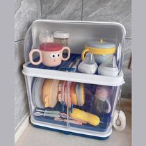Dust-proof bottle drying and draining storage box tableware storage box baby food tool storage cabinet shelf draining rack