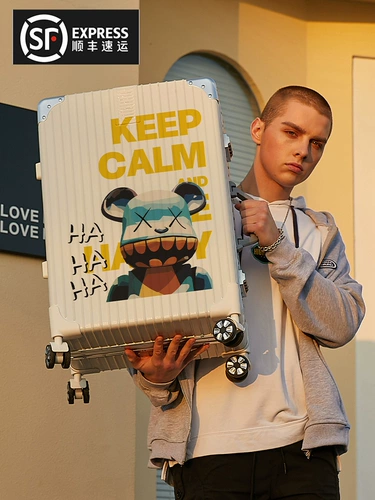 Вместительный и большой мультяшный брендовый износостойкий чемодан подходит для мужчин и женщин, популярно в интернете