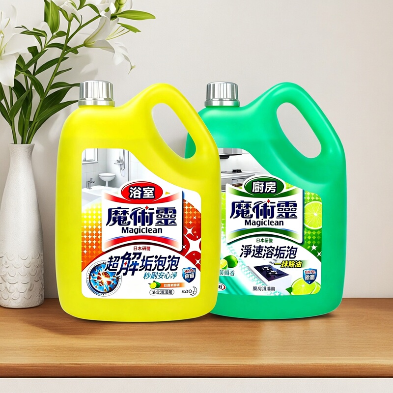 Taiwan Kao Magic Cleaner for Bathroom and Kitchen 3800 Large Bucket for Limescale, Tiles, Faucets, Bathtubs, and Glass