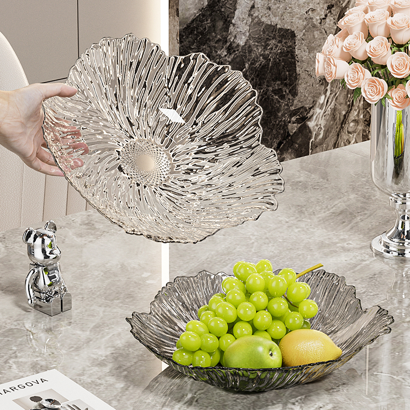 Light Luxury High-End Fruit Plate for Living Room Home Use 2025 New Model Draining Basket Coffee Table Snack Candy Plate Dried Fruit Display Plate