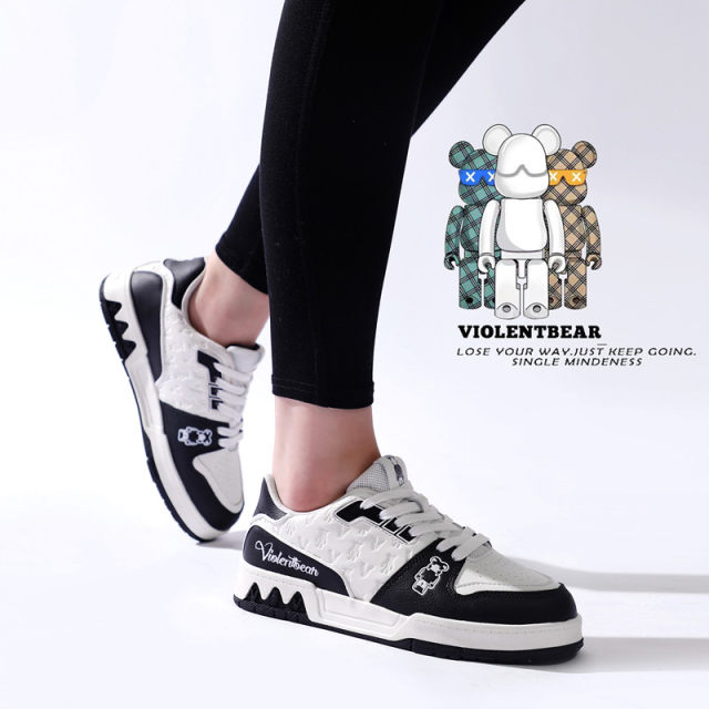 Violent Bear Flagship Store Counter ເກີບຜູ້ຊາຍຂອງແທ້ Light Luxury Fashion Women's Shoes 2024 New Lightweight Versatile Low-top Sneakers