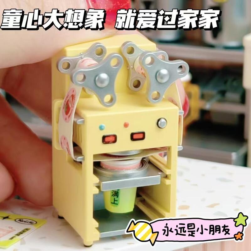 Playhouse Toys for Girls, Realistic DIY Miniature Assembly Milk Tea Shop Set Series Accessories, Mini Refrigerator Playhouse Toys for Girls, Realistic DIY Miniature Assembly Milk Tea Shop Set Series Accessories, Mini Refrigerator