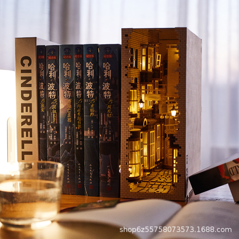 Iq Max Harry Potter Bookshelf Surrounding Diagon Alley Book Stand Model Three-Dimensional Assembly Craft Ornament Creative Gift Iq Max Harry Potter Bookshelf Surrounding Diagon Alley Book Stand Model Three-Dimensional Assembly Craft Ornament Creative Gift