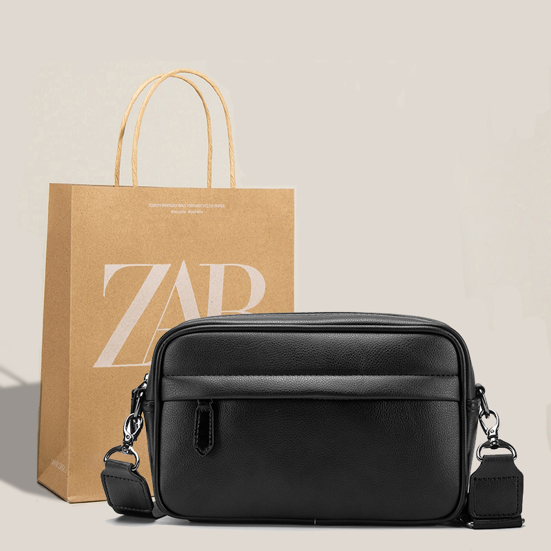 2026 New European and American Trendy Plaid Messenger Crossbody Bag Men's Bag Small Chest Waist Bag Phone Shoulder Bag Small Square Bag