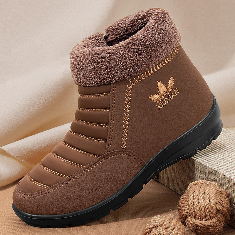 Old Beijing Cotton Shoes for Women, Winter Fleece-Lined, Thickened, Warm, New Style Cloth Shoes for Middle-Aged and Elderly Women, Winter Snow Boots for Mothers