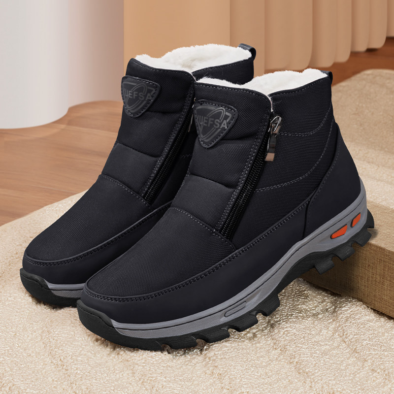 Old Beijing Cotton Shoes for Women, Winter Fleece-Lined, Thickened, Warm, Non-Slip, Comfortable Snow Boots for Mothers, Elderly Women, and Grandmothers