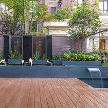 European-style landscaping stainless steel waterfall outlet courtyard waterscape waterfall landscaping flowing water wall water curtain overlapping water waterfall