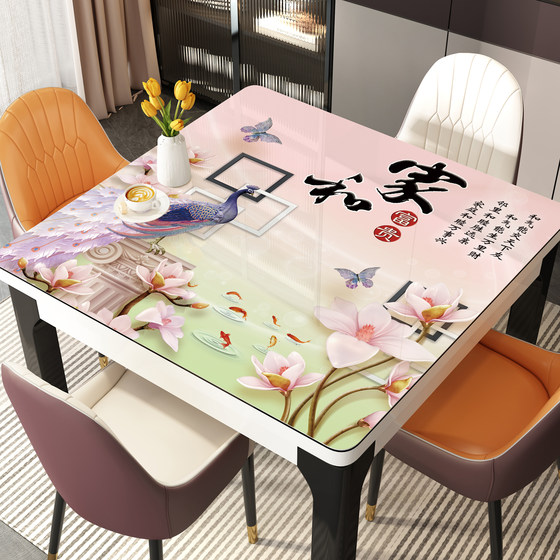 pvc软玻璃正方形桌布免洗防油防水防烫餐桌垫高级感方形茶几桌垫
