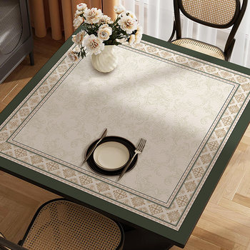 American square table mat waterproof and oil-proof non-washable leather dining table mat light luxury high-end square table cloth tea table cloth American square table mat waterproof and oil-proof non-washable leather dining table mat light luxury high-end square table cloth tea table cloth
