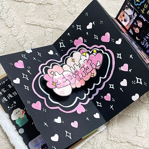 Трехмерный складной аккордеон для влюбленных, фотоальбом, книга роста, «сделай сам», подарок на день рождения