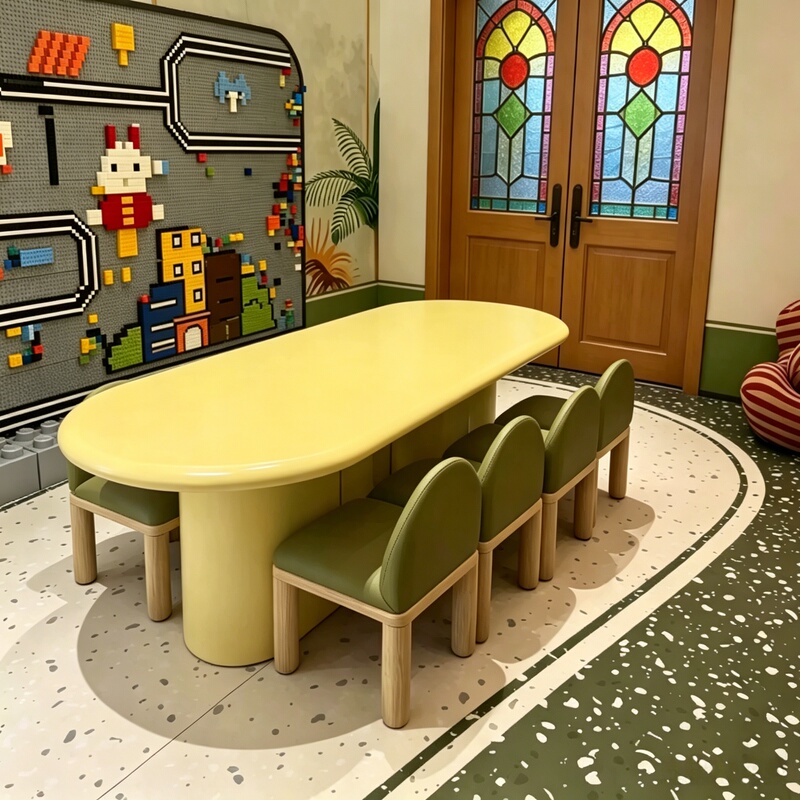 Creative Tables and Chairs for Children's Areas in Sales Offices, Model Homes, Early Education, Uniquely Shaped Handmade Reading Tables, Elevated Play and Painting Tables Creative Tables and Chairs for Children's Areas in Sales Offices, Model Homes, Early Education, Uniquely Shaped Handmade Reading Tables, Elevated Play and Painting Tables
