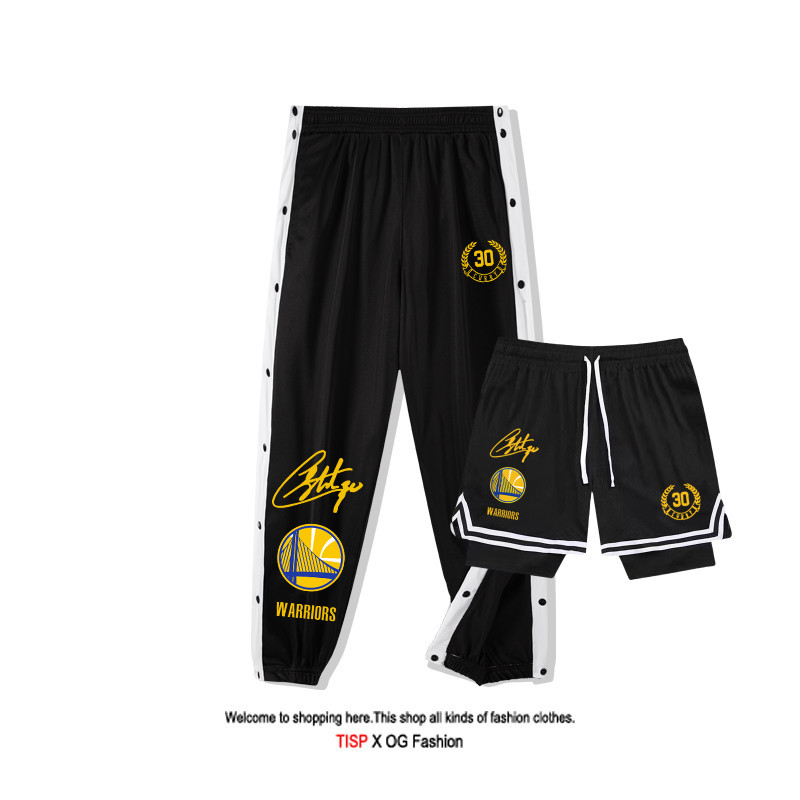 Curry Basketball Sports Pants for Men, American-Style Training Warm-Up Pants, Quick-Release Button Pants, Fully Open Button Pants, Loose Casual Pants Curry Basketball Sports Pants for Men, American-Style Training Warm-Up Pants, Quick-Release Button Pants, Fully Open Button Pants, Loose Casual Pants