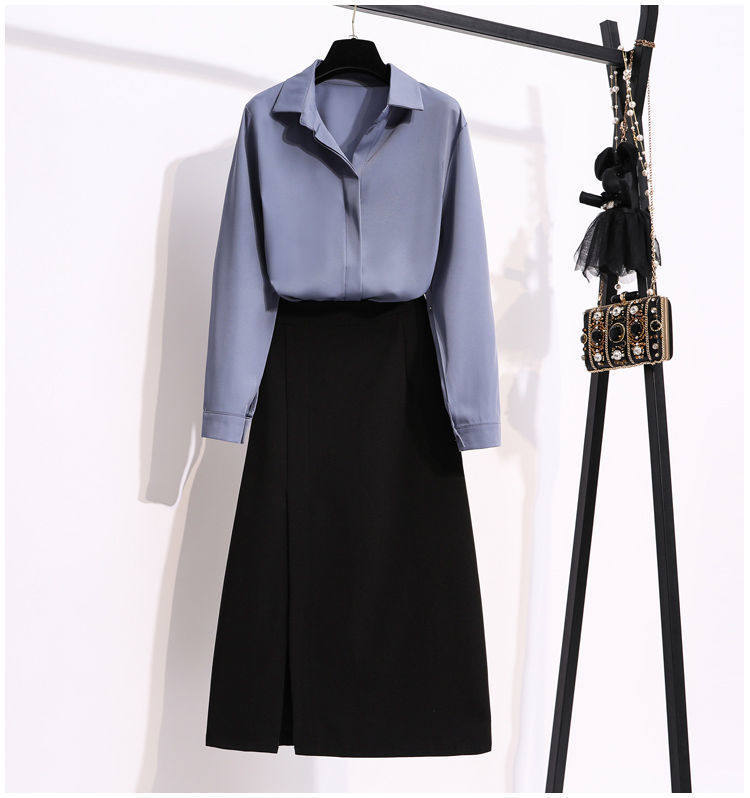 Стильные костюмы plus size women's clothing fat sister skirt two-piece set wo