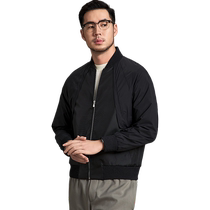 High-end lightweight jacket mens loose-leaf stitching hidden side pockets 2024 spring and autumn light mature style baseball uniform jacket