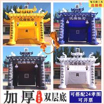 Inflatable funeral shed inflatable funeral arch 24 filial piety blue and black white funeral shed funeral hall layout