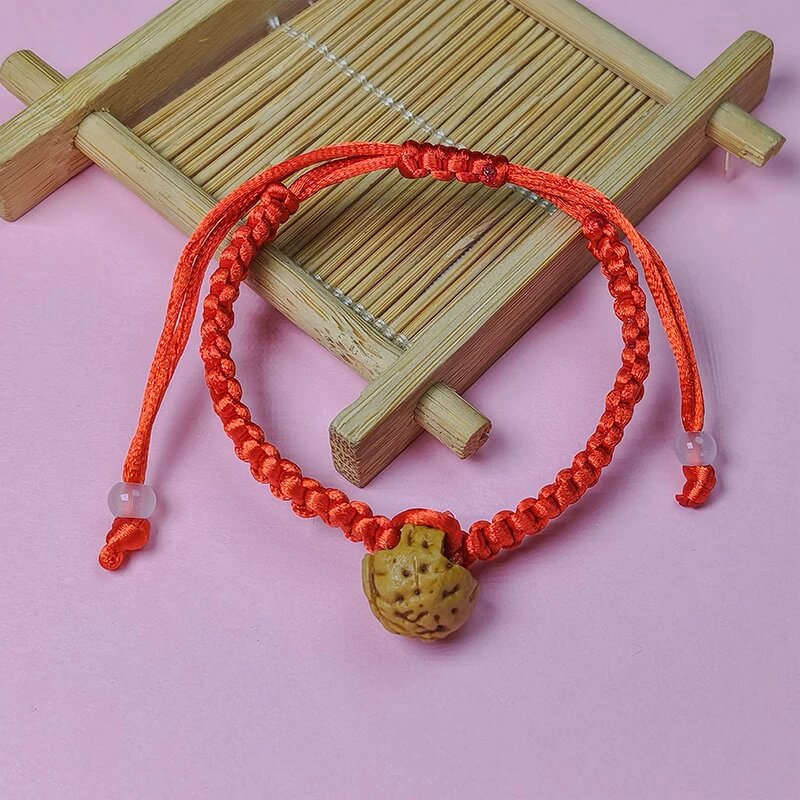普陀山正品好运旗舰店宝宝手绳猪惊骨狗牙红绳桃篮哭闹