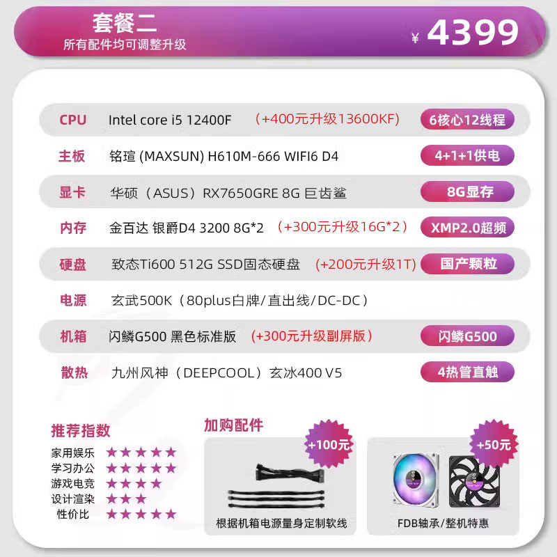 🚀迷你小钢炮!闪鳞G500显卡主机,让你的桌面焕然一新🎮-DIY兼容机-淘宝好物网