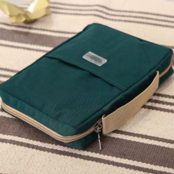 Book Cover Protective Sleeve 25K Book Jacket Leather Cover Cloth Cover with Zipper Bag 32K Waterproof Canvas Cover Washable Book Case