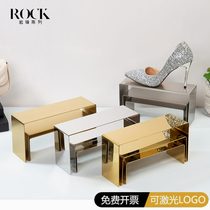 Stainless steel shoe rack shoe rack window flow table high and low bag display rack desktop U-shaped storage rack stool rack