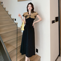 2023 new Chinese style dress for women summer retro national style improved cheongsam skirt waist suspender skirt 319 net price