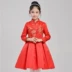 Váy trẻ em màu đỏ công chúa váy dài tay mẫu giáo hiệu suất quần áo bé gái kiểu váy pettiskirt Trung Quốc quần áo trẻ em xuất khẩu Váy trẻ em