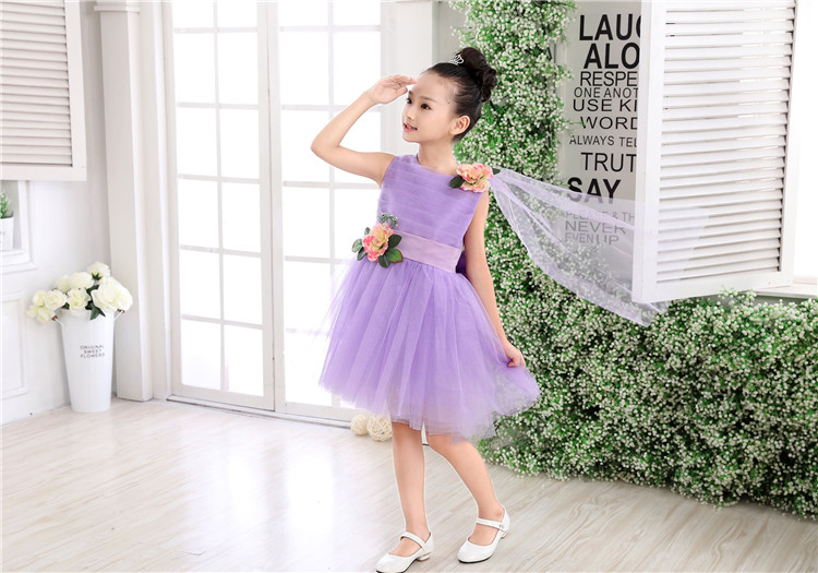Cô gái màu tím công chúa váy đầm tutu trang phục piano chủ trang phục biểu diễn mẫu giáo quần áo đồ bộ cho bé gái