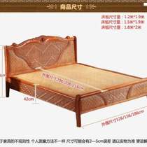Plant single bed solid M rattan 1 51 8 rattan wooden bed M real bed rattan bed hotel Indonesian bed double rattan bed
