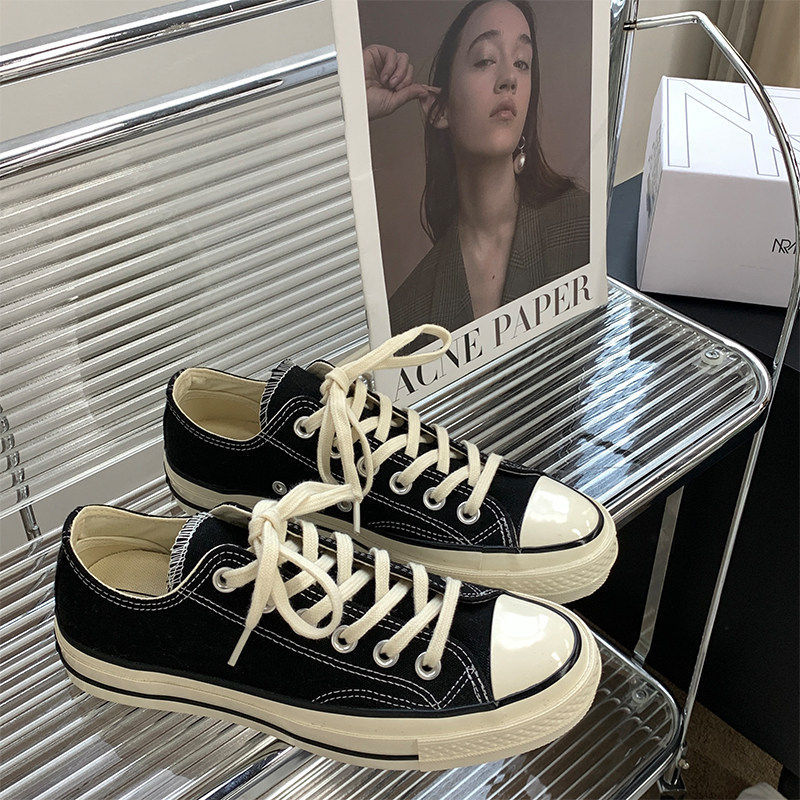 Star Trendy Spring New Men's Shoes Chestnut Brown Maillard Brown 1970S Low-Top Canvas Shoes Women's Thick-Soled Shoes