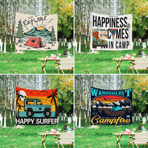 Camping picnic decoration hanging cloth camp outdoor American retro background cloth hiking stall car trunk atmosphere matching
