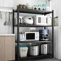 Kitchen shelf landing multi-layer multi-functional mobile storage rack household microwave oven pot collection frame