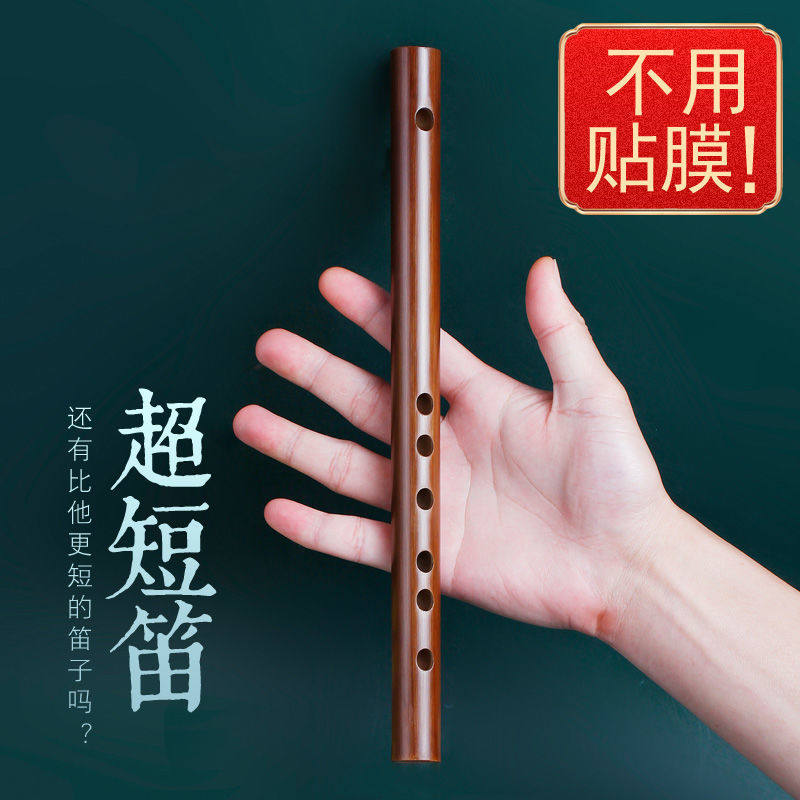 Short flute Mini short flute No film hole beginner cross flute starter bamboo flute small flute Carry-on Pocket Instrument Ancient