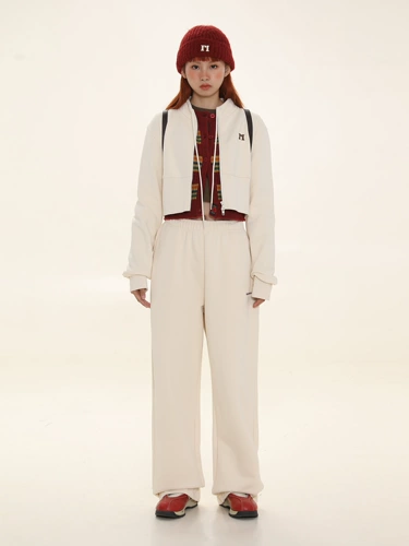 Демисезонный ретро короткий спортивный костюм, толстовка с молнией, комплект для отдыха, свободный прямой крой