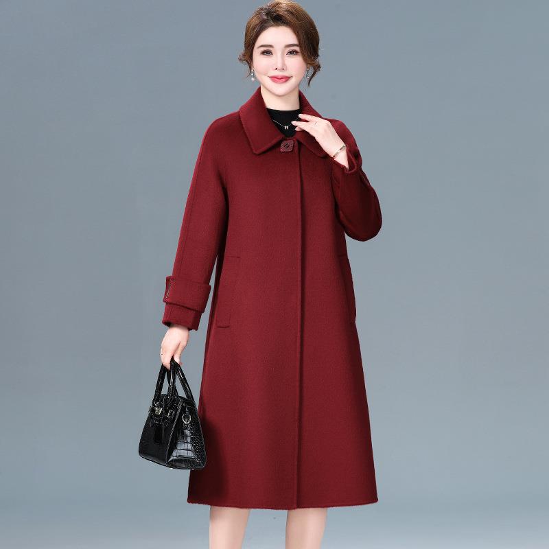 Double-Sided Cashmere Wool Coat for Women, Mid-Length, 2025 Autumn and Winter New Style, Elegant Woolen High-End Fashion Jacket for Mothers Double-Sided Cashmere Wool Coat for Women, Mid-Length, 2025 Autumn and Winter New Style, Elegant Woolen High-End Fashion Jacket for Mothers