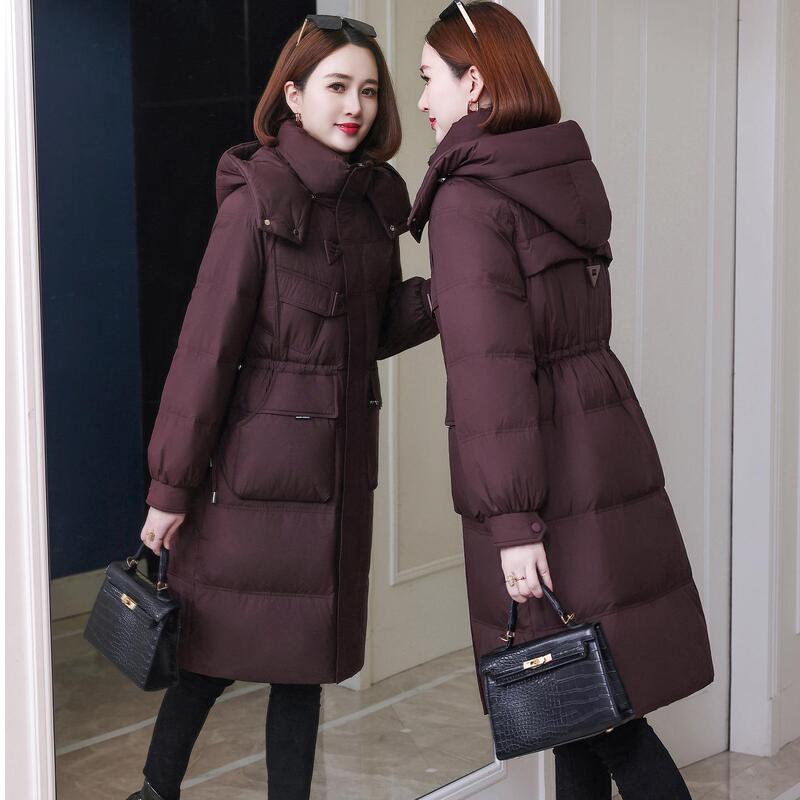 Long Casual Hooded Women's White Duck down Coat for Middle-Aged Moms 2025 New Thickened Winter down Jacket for Women Long Casual Hooded Women's White Duck down Coat for Middle-Aged Moms 2025 New Thickened Winter down Jacket for Women