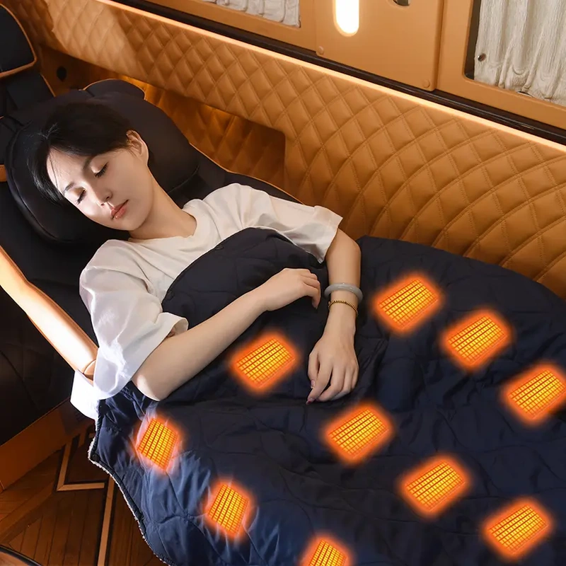 Changyiyou Electric Blanket for Camping, USB Heated Picnic Mat, Fleece-Lined, Can Be Spliced, Picnic Mat, Sleeping Bag, Heated Liner