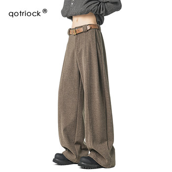 American-Style Heavy-Duty Deconstructed Pleated Casual Pants for Men and Women, Spring Cleanfit, Simple, Loose, Lazy-Feel Straight-Leg Trousers