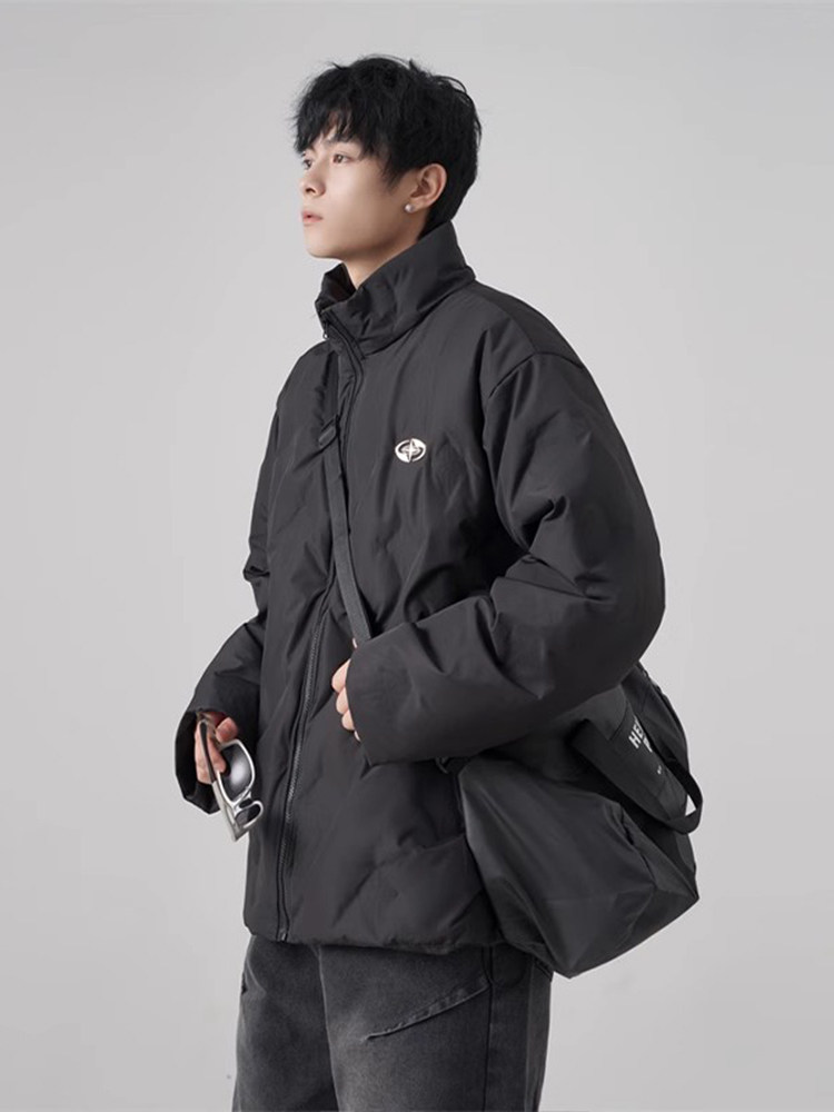 Qotriock White Duck down Stand Collar down Jacket for Men and Women Winter 2024 Trendy Brand Handsome Loose Jacket for Men