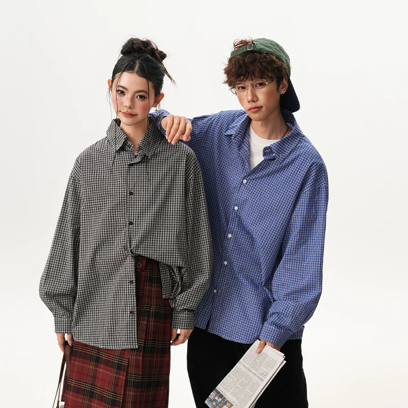 Весеняя кофта рубашка, куртка, американский стиль, oversize, поло-ворот