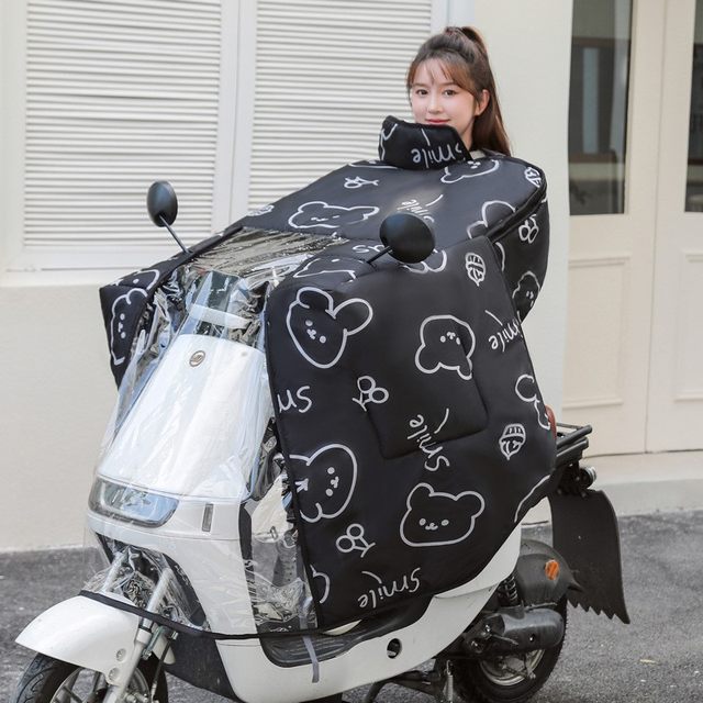Electric vehicle windshield quilt winter all-inclusive cloak style plus velvet thickened battery motorcycle windproof and waterproof cover 25 new models
