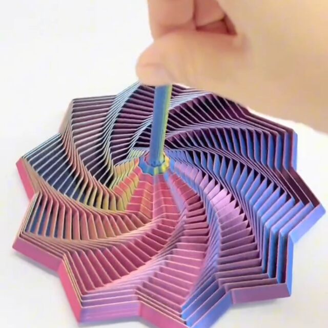 3D printing spiral tower creative decompression sleep aid hexagonal toy three-dimensional radish tower with handle fun illusion