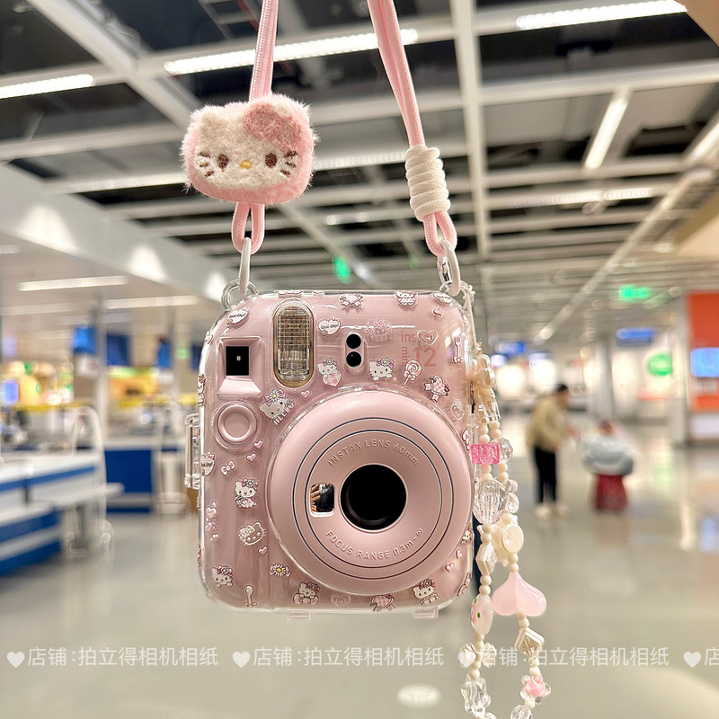 Suitable for Fuji 13 Instant Camera Mini12/11/Se Transparent Crystal Protective Case with Lanyard Camera Protective Cover