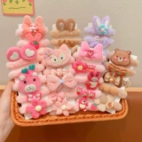 Демисезонный хвостик, детский милый аксессуар для волос, резинка для волос, в цветочек, с медвежатами