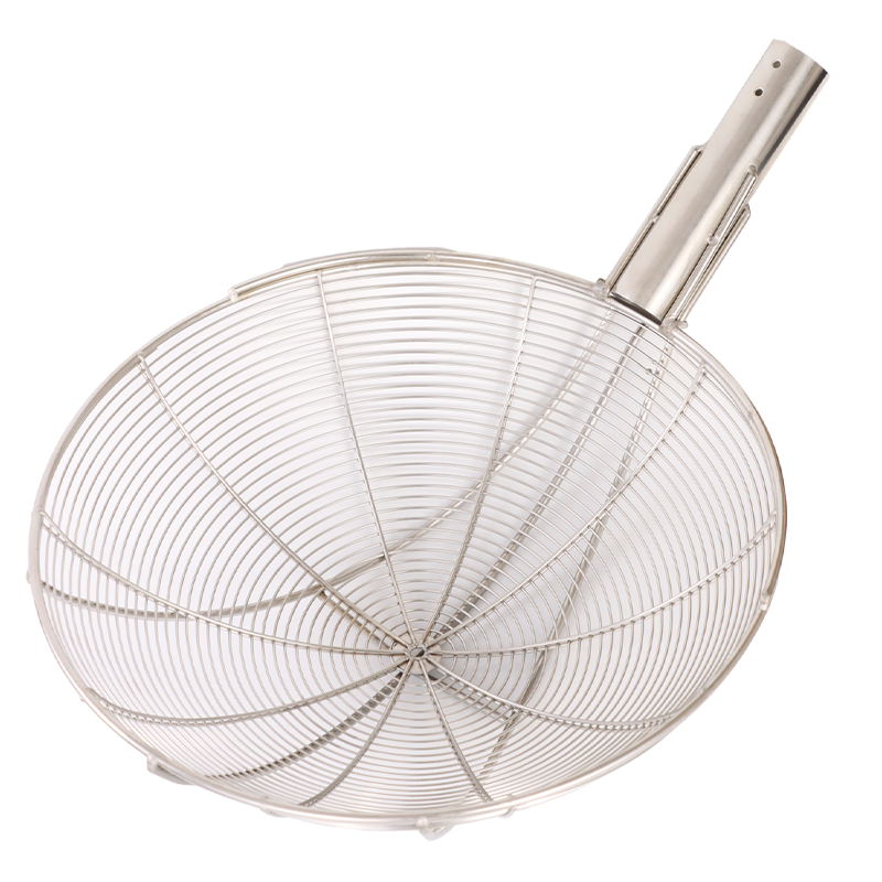 Commercial Stainless Steel Skimmer, Extra Large Strainer for Scooping Out Residue, Large Skimmer, Food-Grade Kitchen Strainer for Hotels