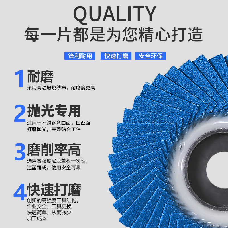 Stainless Steel Soft Sheet Orchid Sand Korean Flower Impeller Metal Polishing Hundred-Page Sheet Louver Wheel Polishing Sheet Louver Sheet Woodworking