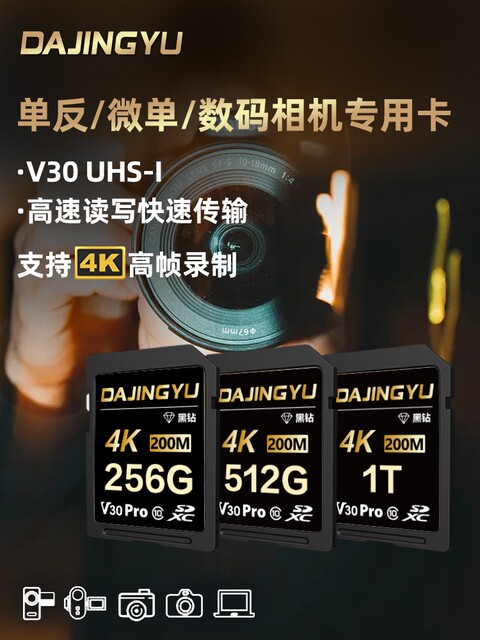 Big Whale V30 High-Speed Sd Memory Card 128g 256g 512g Camera Memory Card Suitable for Sony, Canon, Nikon