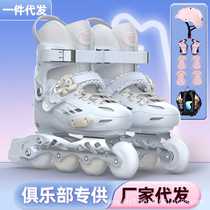 New shoes T9 childrens beginner full set figure skating shoes for boys and girls flat flower professional gift box roller skates