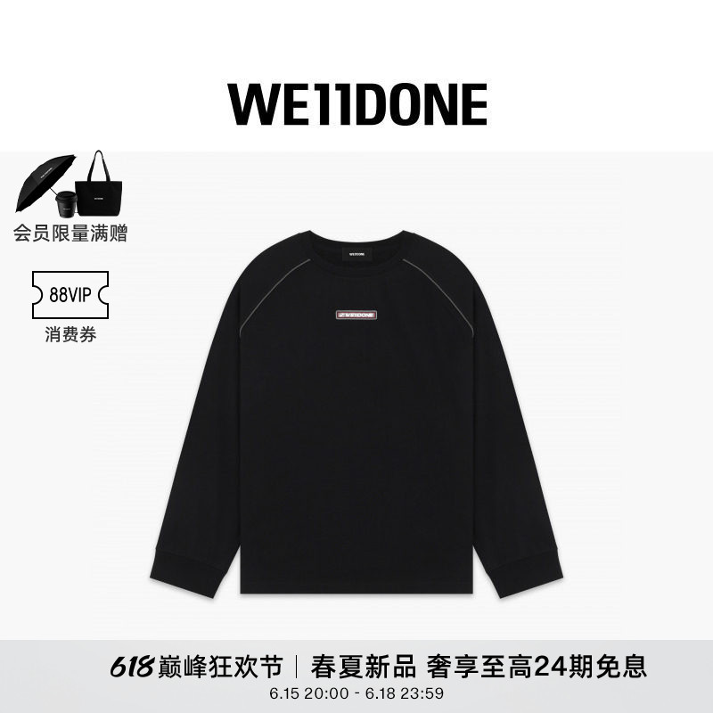 [Celebrity Style] We11Done26 Summer New Arrival Unisex Sports Style Logo Long Sleeve T-Shirt Casual