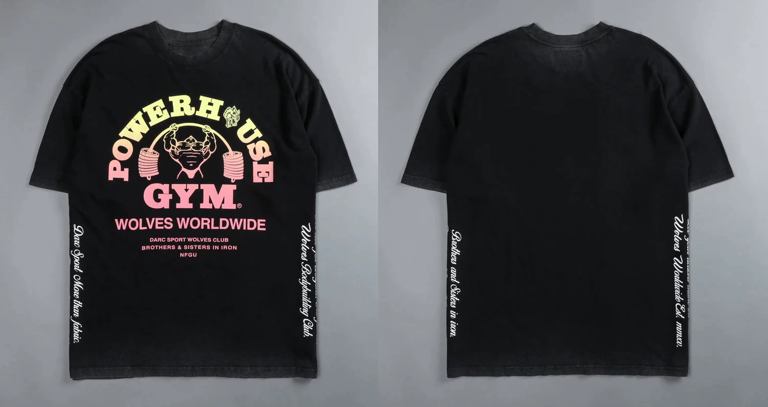 Darc Wolf Sport футболки Oversized Графика DTG ПЕЧАТЬ Tech